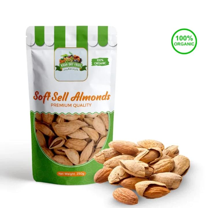 Soft Shell Almonds 250gm Australia Badam Kaghzi Price in Pakistan | Badam Rate 2026 - Khan Dry Fruits