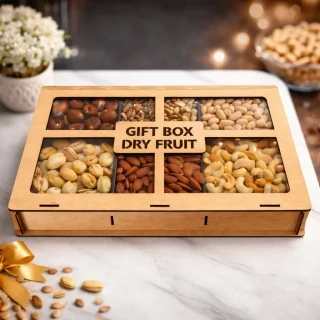 Dry Fruits wooden box VIP 6 Section