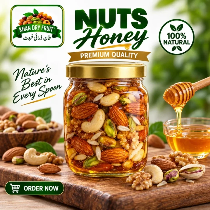 Buy Premium Quality Nuts Honey Jar 1kg Online Pakistan | Best Badam Price 2026
