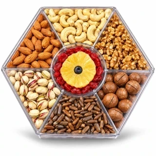 Premium 7-Section Dry Fruit Gift Box with Almonds Cashews