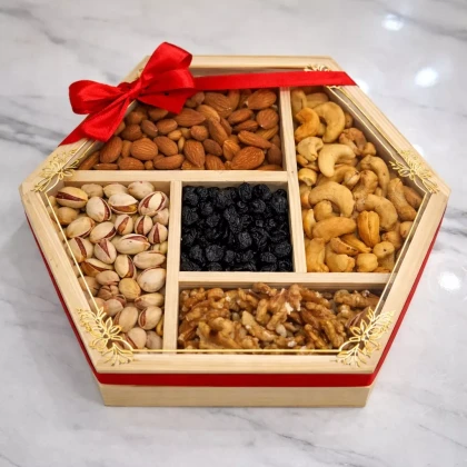 Dry Fruits wooden box VIP 6 Section