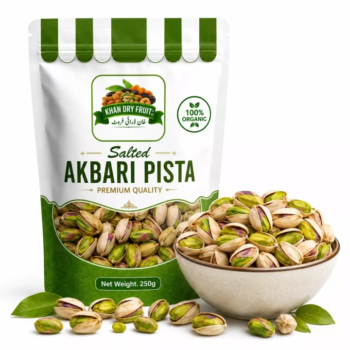 Best Akbari Salted Pista 250g Price in Pakistan 2026 | Buy Online - Khan Dry Fruits