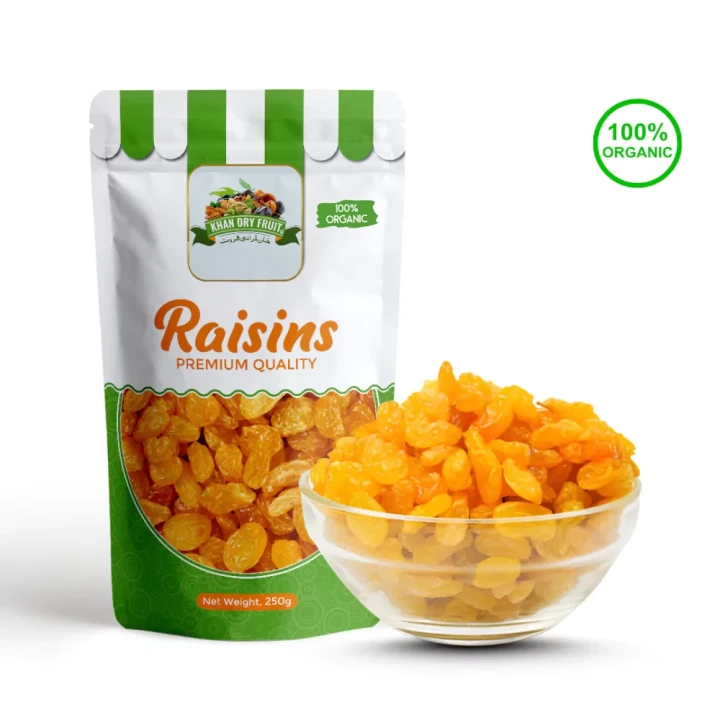 Golden Raisins 250gm Price in Pakistan | Badam Rate 2026 - Khan Dry Fruits
