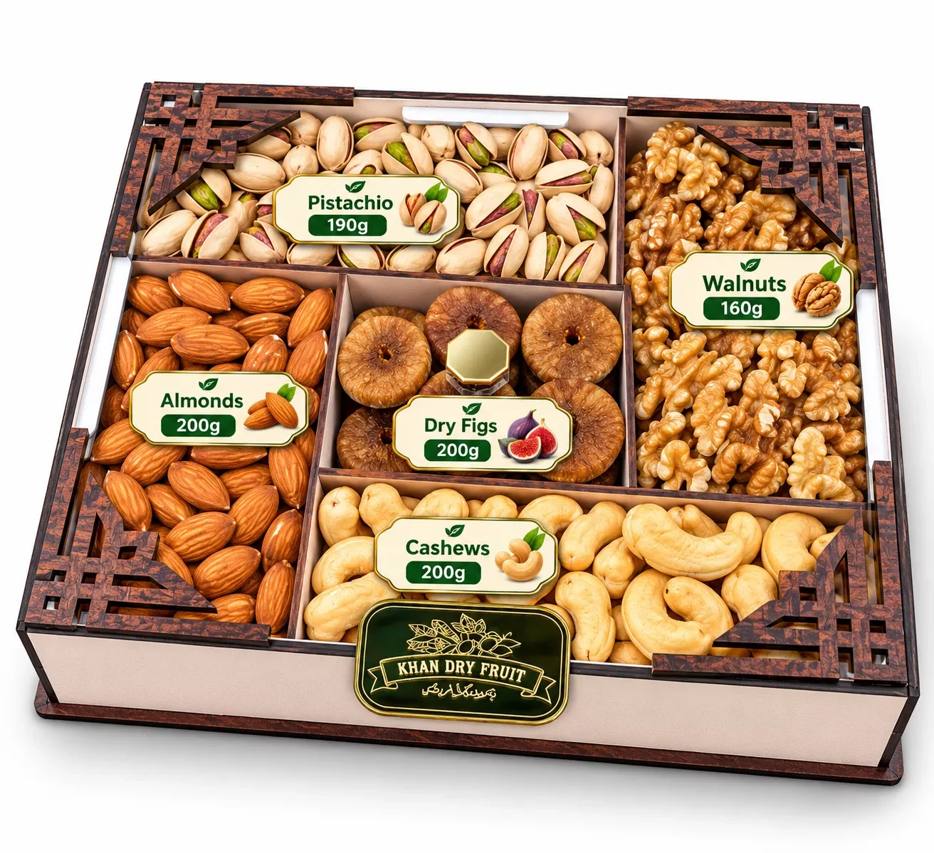 Premium Book-Style Dry Fruits Gift Box – 5 Compartments